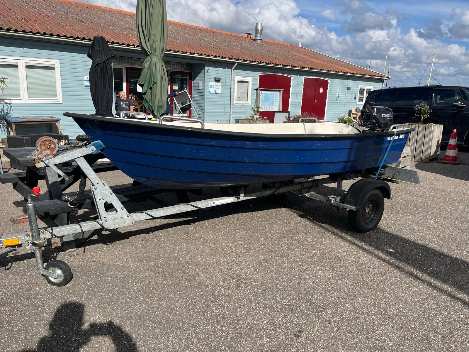 Verano 380 met Tohatsu 5pk buitenboordmotor, Overige merken, Gebruikt, Buitenboordmotor, Trailer