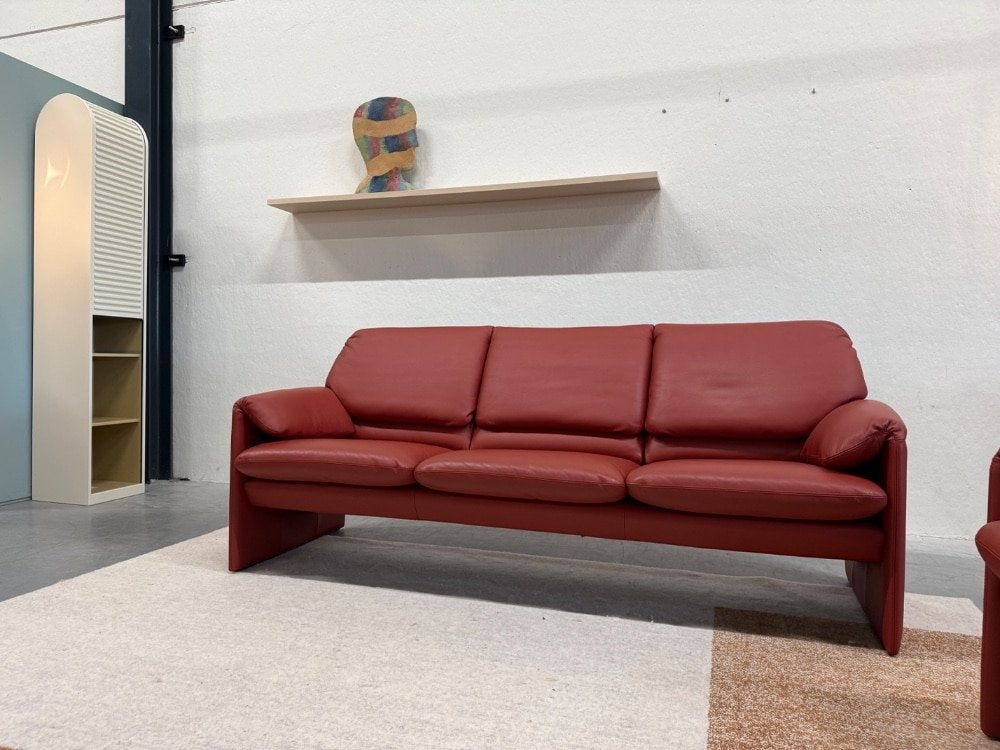 Als nieuw Leolux Bora Beta 3 Zits Bank terracotta leer 214