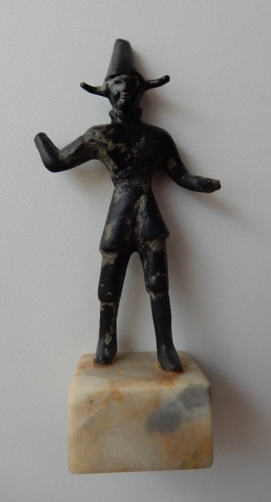 Syro Hetitisch bronzen beeldje van Baal. Bodemvondst., Minder dan 20 cm, Verzenden, Brons, Beeld