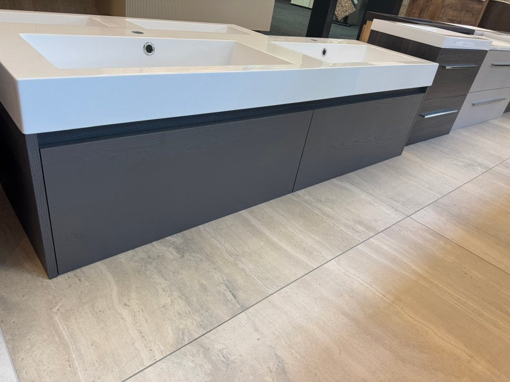 Badmeubel 160 cm Brauer grijs eiken van €2650 nu afhaal €950, Brauer, 150 tot 200 cm, Ophalen of Verzenden, Minder dan 100 cm