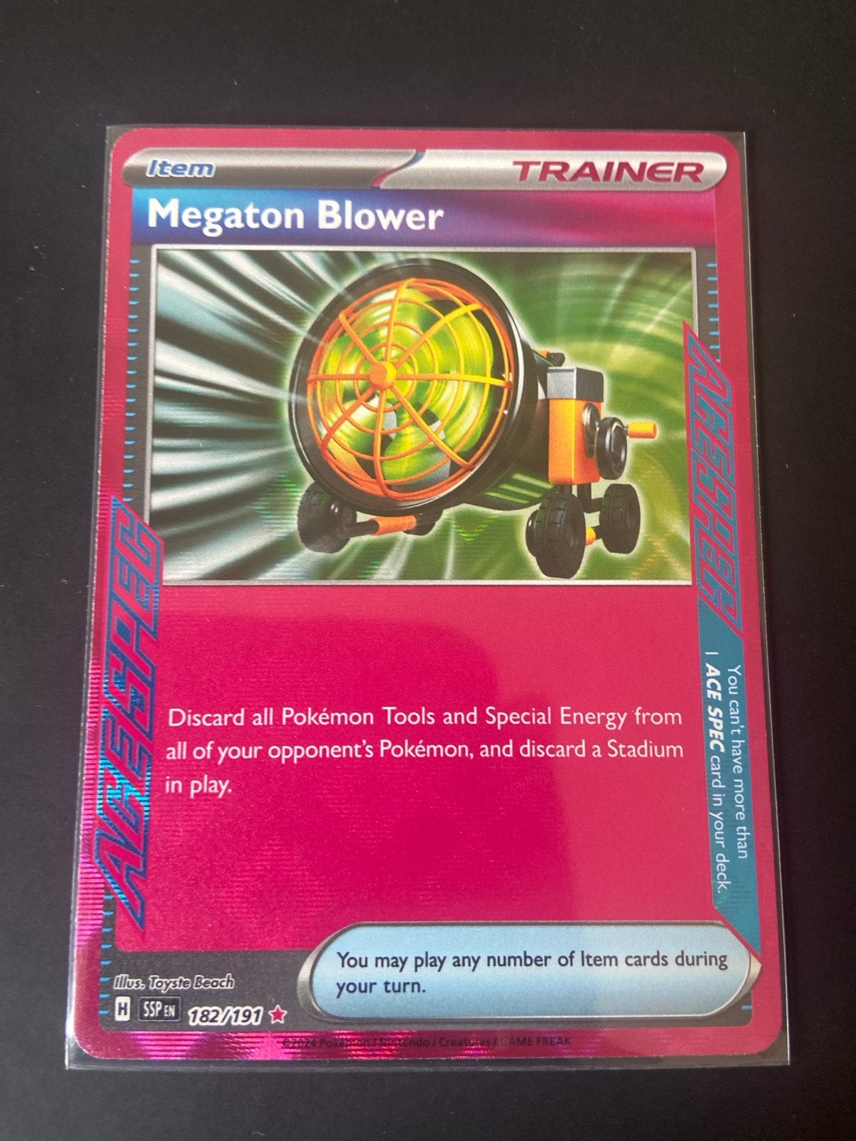 Megaton Blower (SSP EN 182/191) Pokémon kaart, Ophalen of Verzenden, Zo goed als nieuw, Losse kaart, Foil