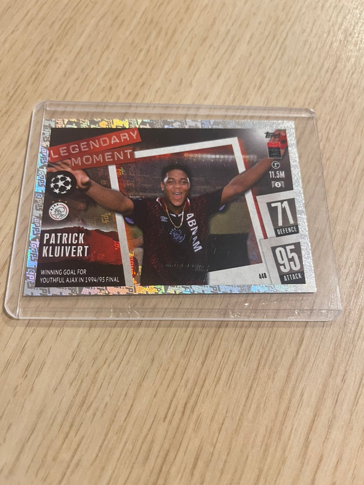 Patrick Kluivert #448 Ajax Legendary Moment Topps Match 2023, Ophalen of Verzenden, Zo goed als nieuw, Plaatje