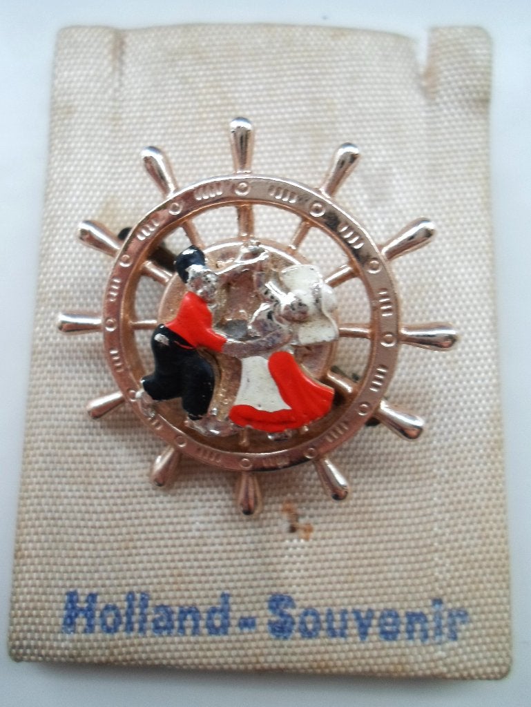 Metalen Broche Holland Souvenir. Jaren '60., Ophalen of Verzenden, Zo goed als nieuw, Overige kleuren, Overige materialen