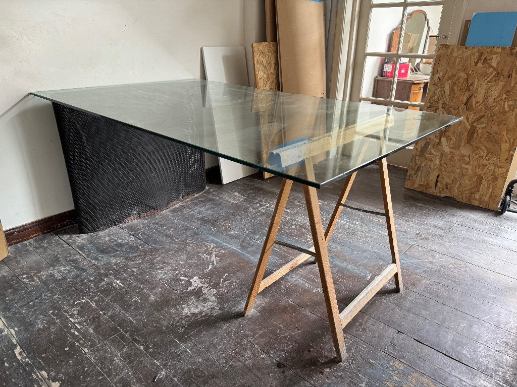 Glas plaat van tafel, gratis, Ophalen, Gebruikt, 80 tot 120 cm, 160 cm of meer