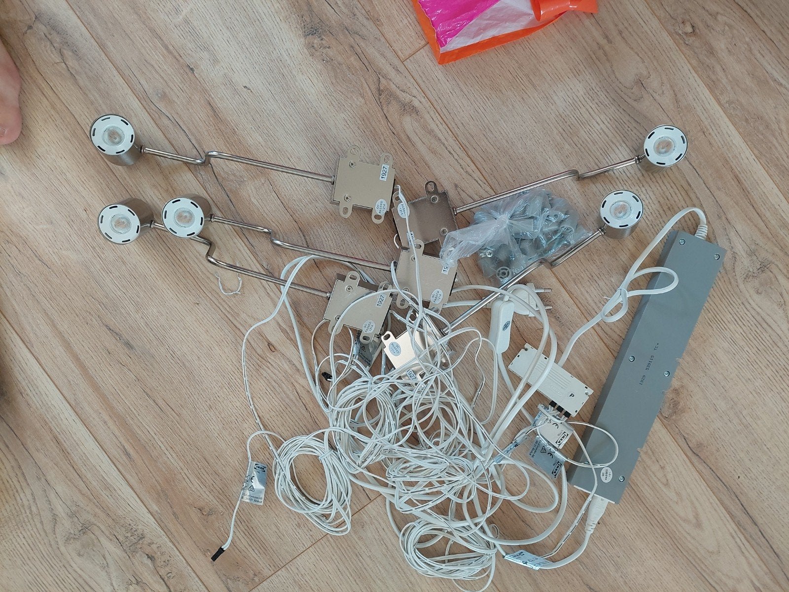 5x IKEA Urshult LED lampjes met driver/voeding, Metaal, Gebruikt, Zilver, Ophalen of Verzenden