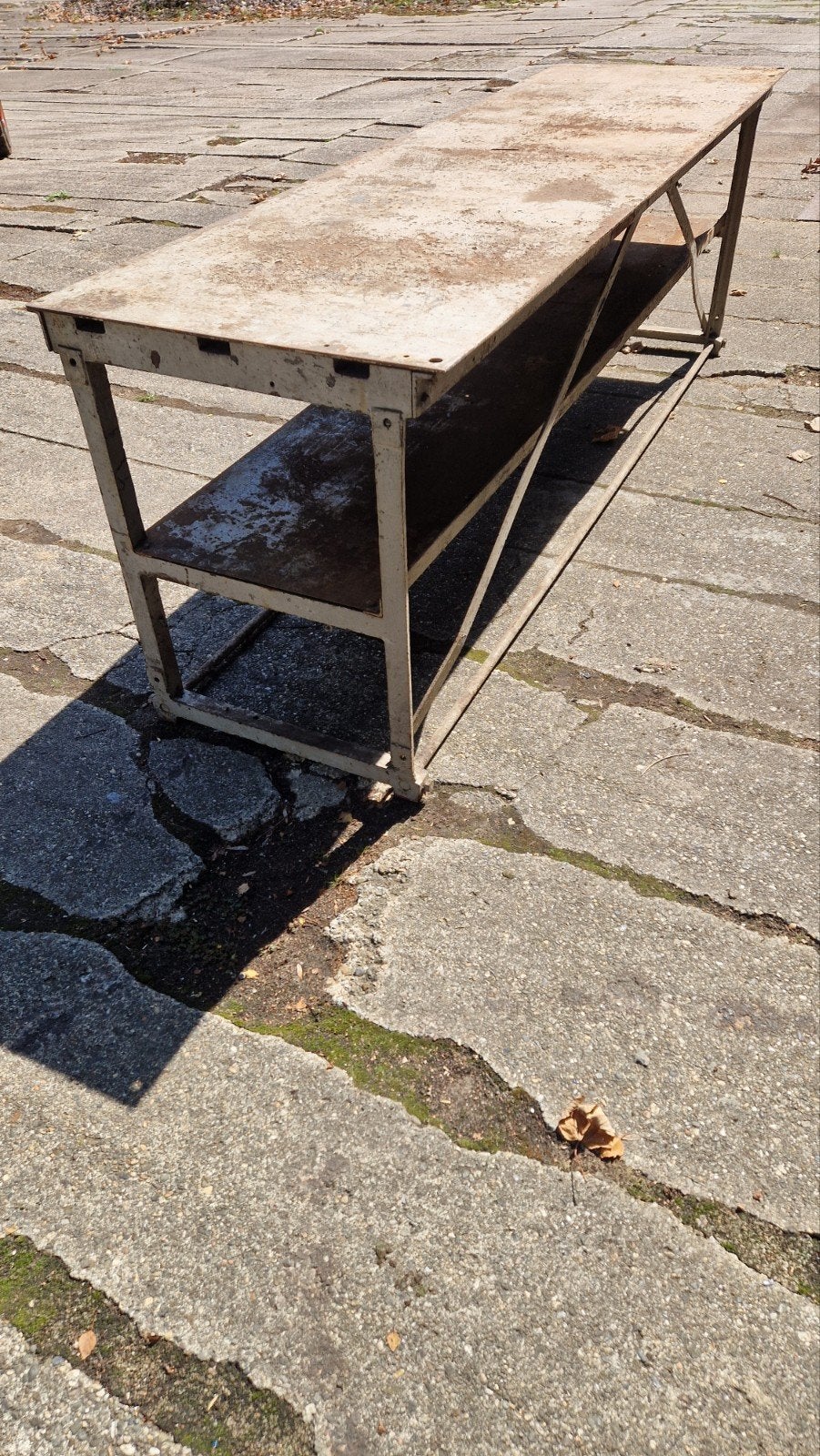 Vintage !, werkbank/werktafel ijzer, Ophalen, Gebruikt