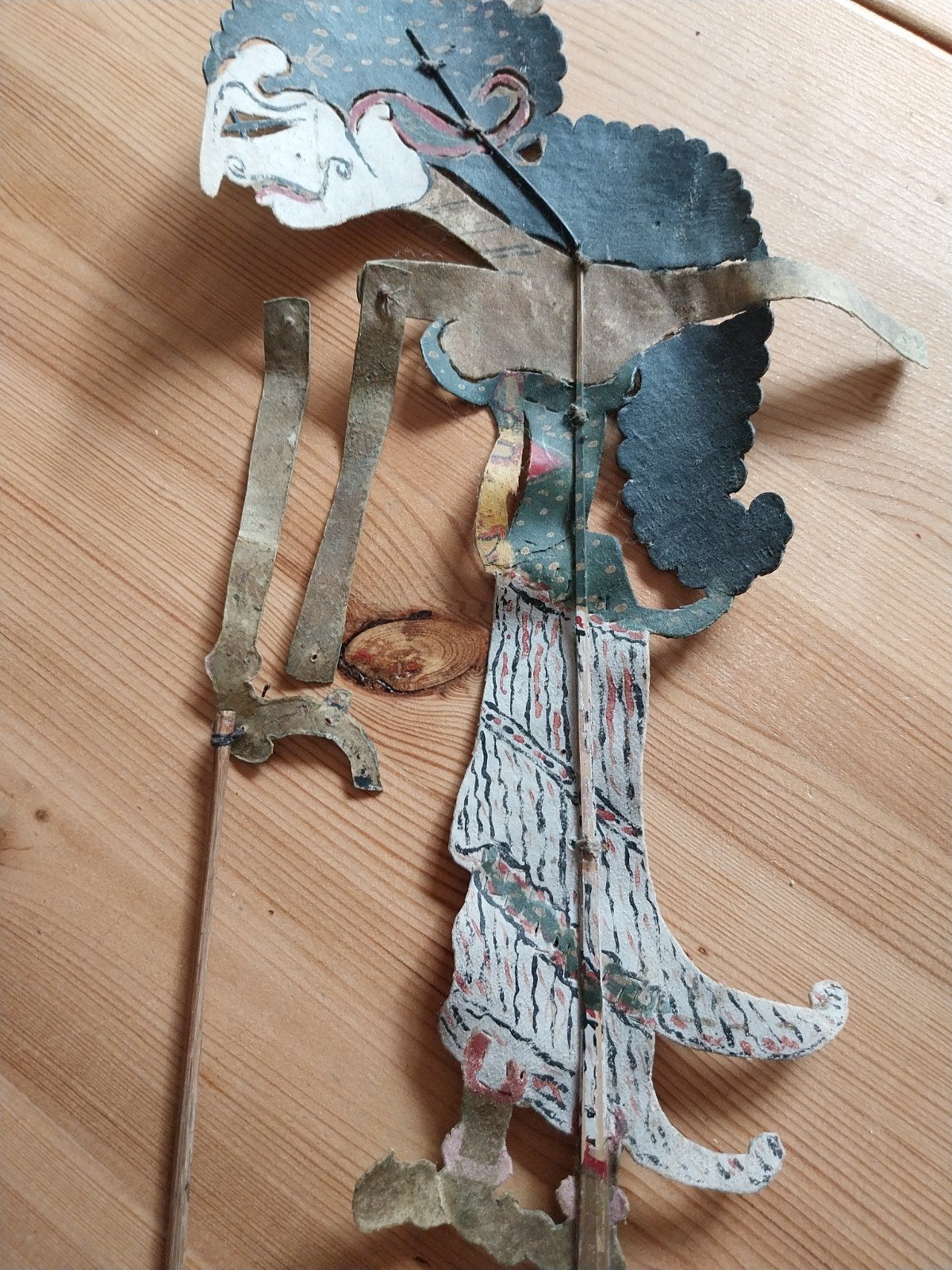 Antieke Wayang Kulit Pop - Indonesisch Schimmenspel, Ophalen of Verzenden