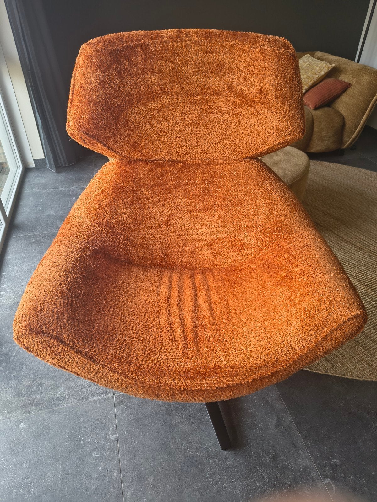 Het Anker Big William fauteuil | Luxe oranje draai stoel., Ophalen, 75 tot 100 cm, Zo goed als nieuw, Metaal
