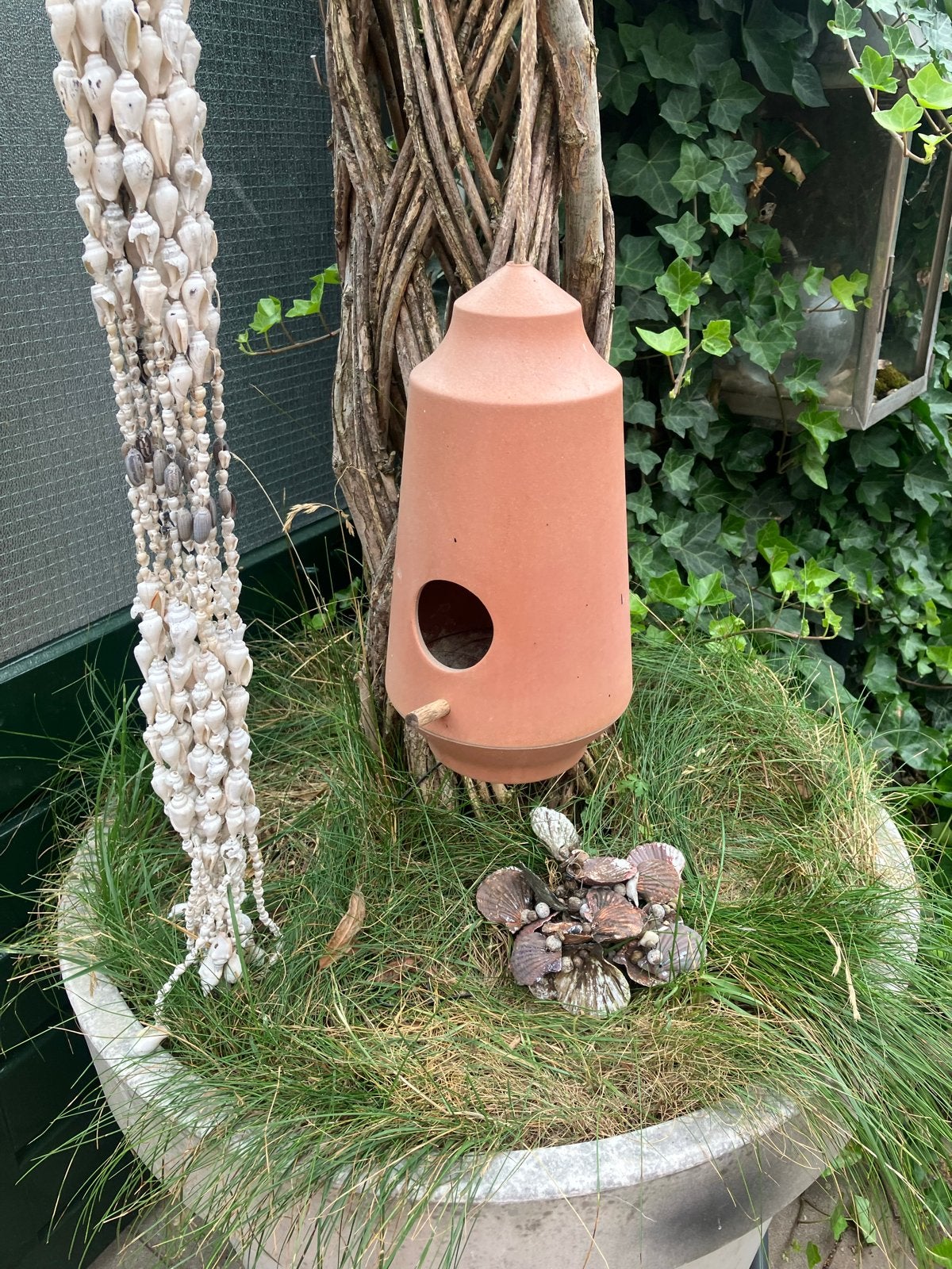 Vogelhuisje en Voederhuisje Set - Terracotta & Groen, Ophalen, Gebruikt