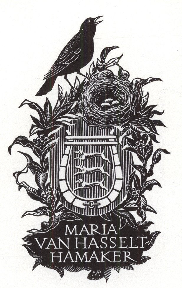 0443 Ex Libris Nederland : Mia Pot-van Regteren Altena, 1952, Verzenden, Ex libris