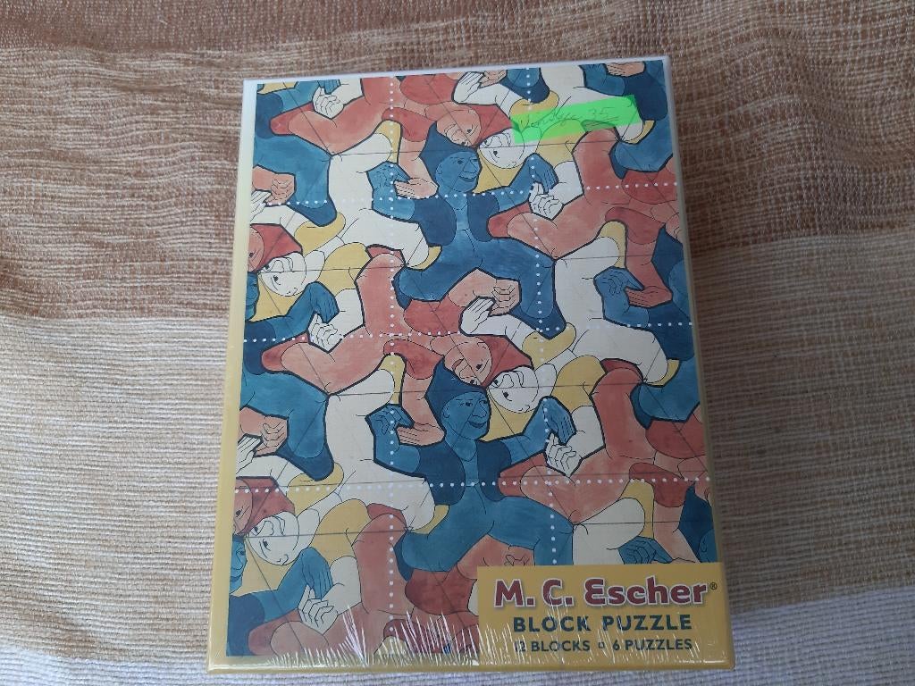 M.C. ESCHER BLOCK PUZZLE -12 BLOCKS 6 PUZZLES BY POMEGRANAT, Ophalen, BY POMEGRANATE KIDS, Nieuw, Een of twee spelers
