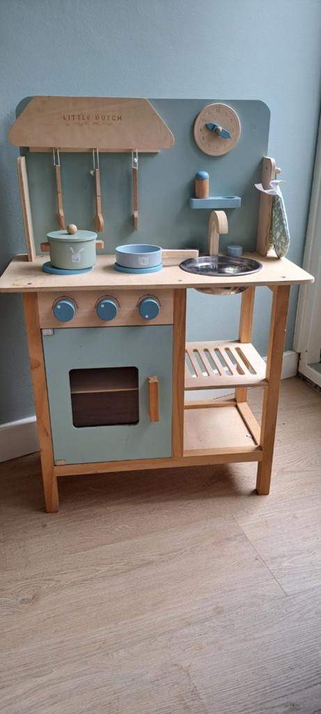 Little Dutch Houten Speelkeuken - Mintgroen, Kinderen en Baby's, Speelgoed | Speelkeukens, Ophalen, Zo goed als nieuw, Hout, Speelkeuken