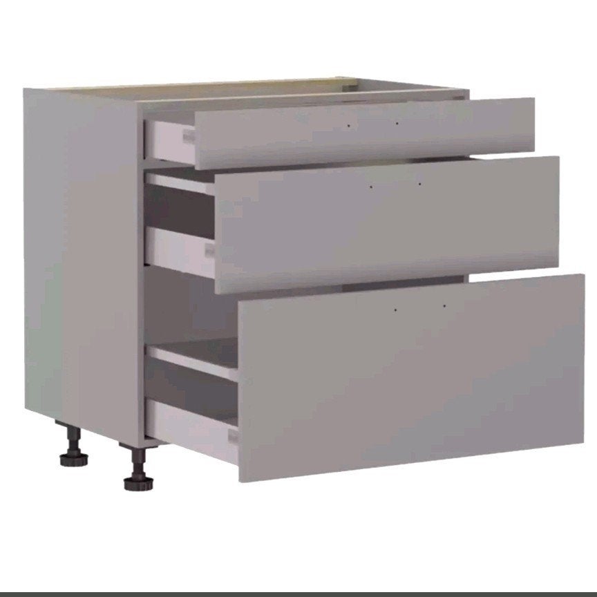 2x Bribus witte 3 ladenkast, front zandgrijs - 80cm p.s. New, Ophalen, 150 tot 200 cm, Nieuw, Minder dan 100 cm