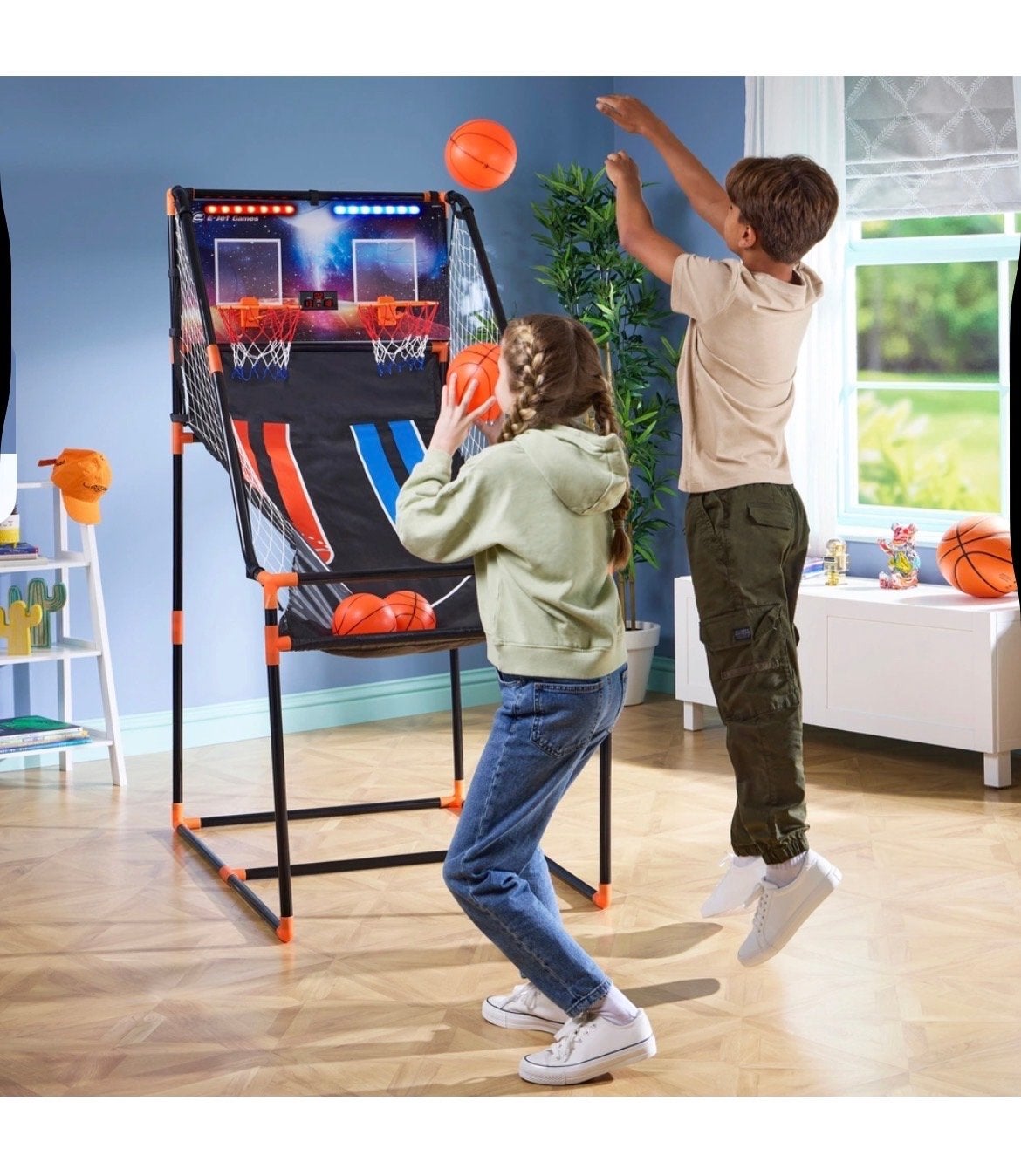 Double Shot Arcade Basketbalspel met LED Verlichting, Ophalen, Zo goed als nieuw, Jongen of Meisje