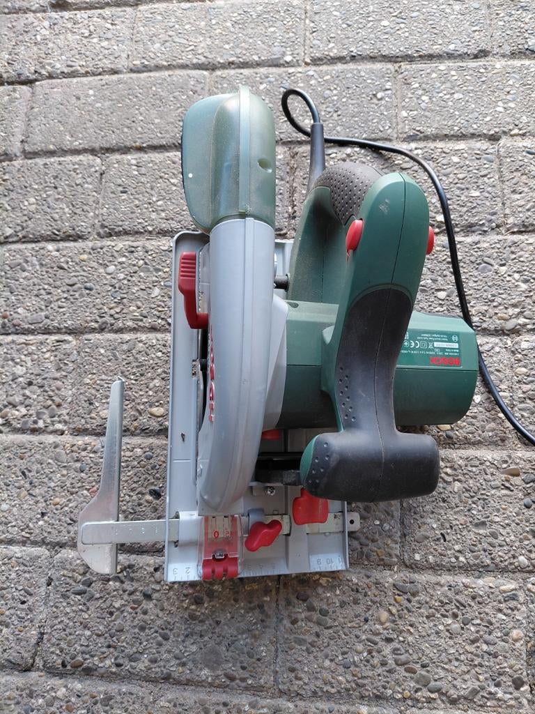 HANDCIRKELZAAG BOSCH PKS 55A ZGAN, Ophalen, Cirkelzaag, Zo goed als nieuw, 30 tot 70 mm