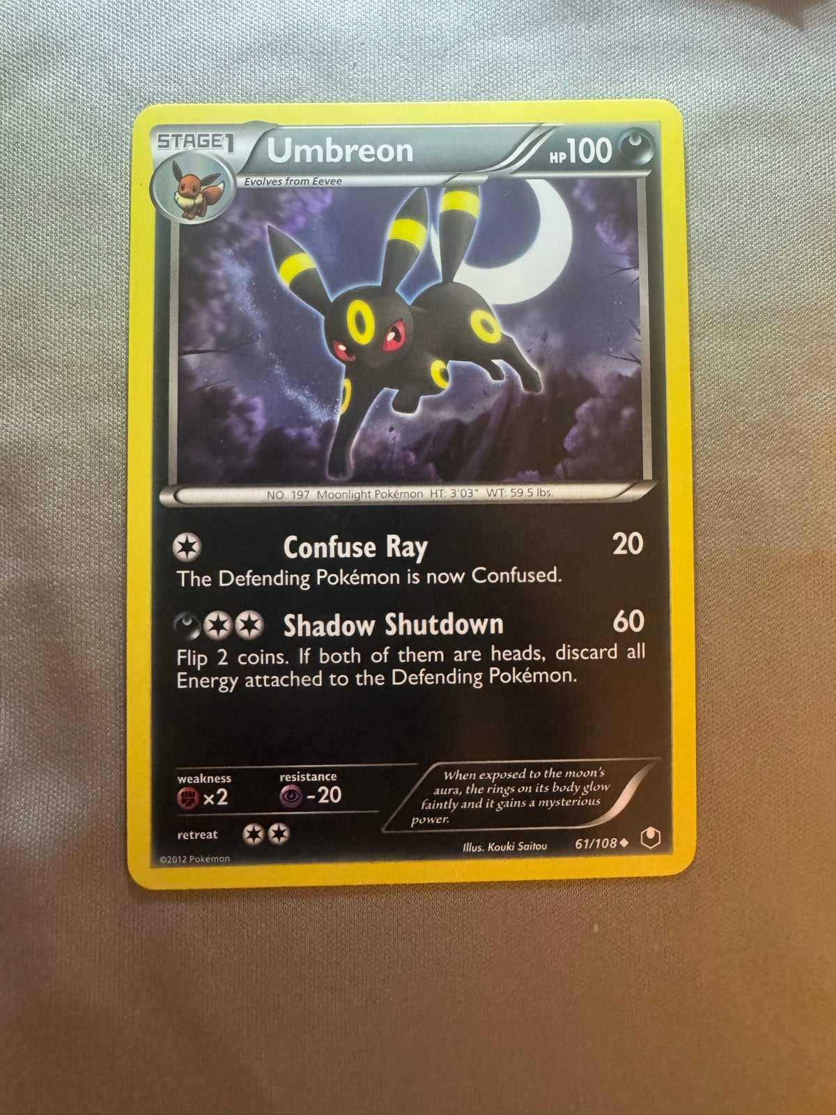 Umbreon 61/108 (2012), Ophalen of Verzenden, Zo goed als nieuw, Losse kaart