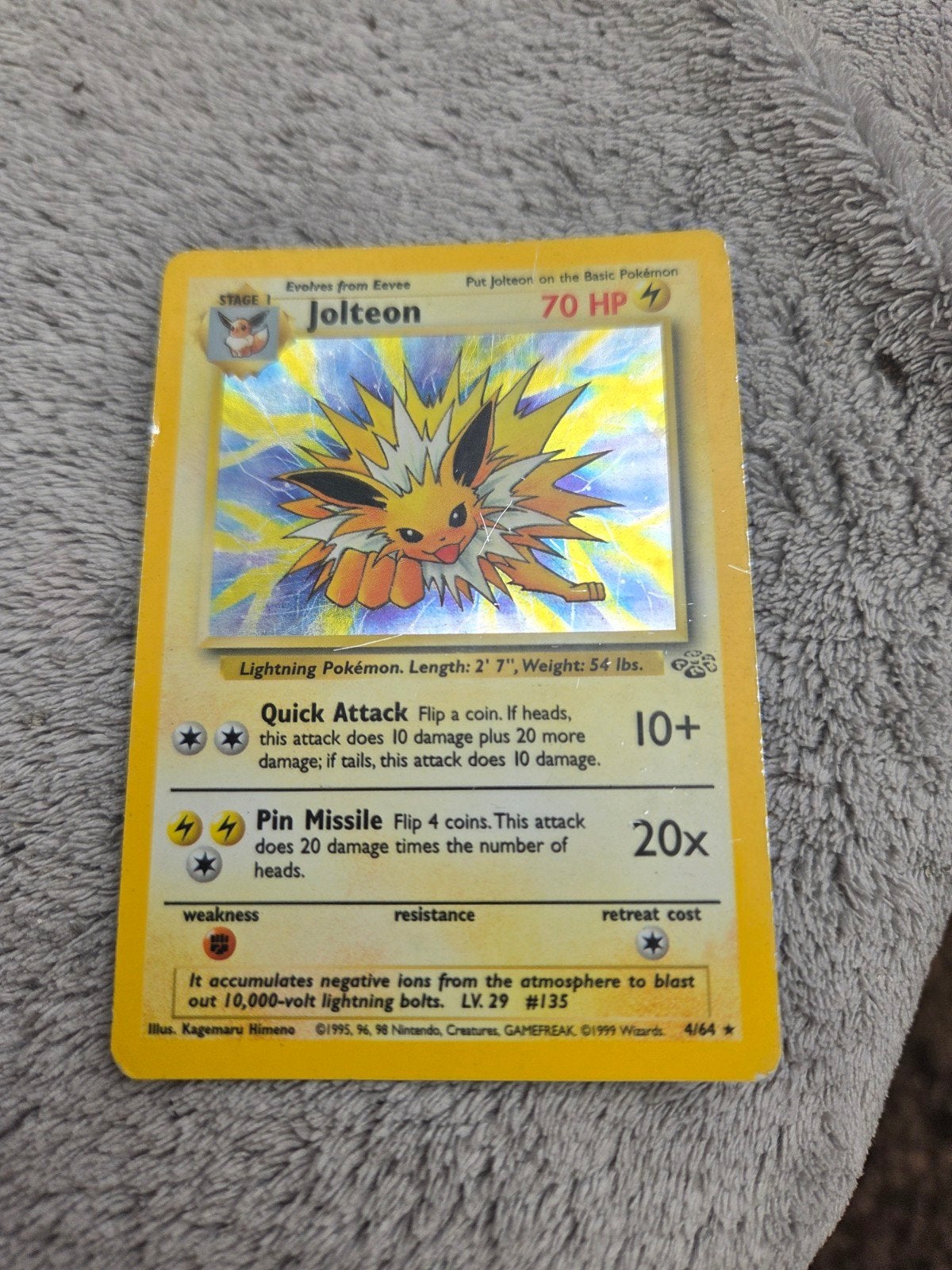Jolteon Holo 4/64 Jungle Set Pokémon Kaart, Ophalen of Verzenden