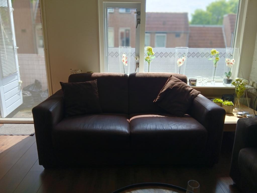 2 zit bank bruin, Huis en Inrichting, Banken | Bankstellen, Ophalen of Verzenden, 75 tot 100 cm, Tweepersoons, 150 tot 200 cm