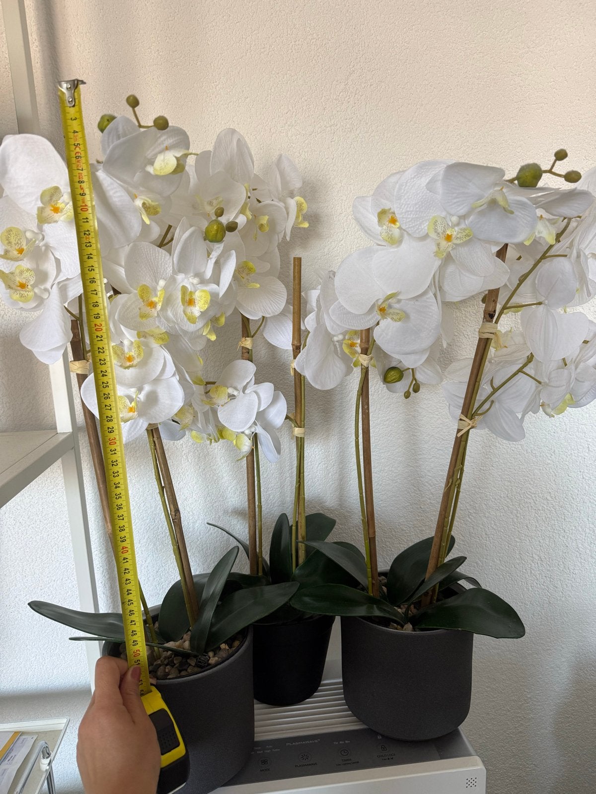 Set van 3 prachtige kunst orchideeën, wit, Ophalen, Binnen, Kunstbloem, Kunststof