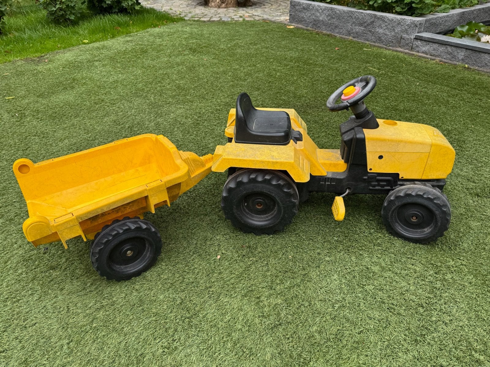 Gele Speeltractor met Kar - Perfect voor Jonge Avonturiers, Ophalen, Gebruikt, Trapvoertuig
