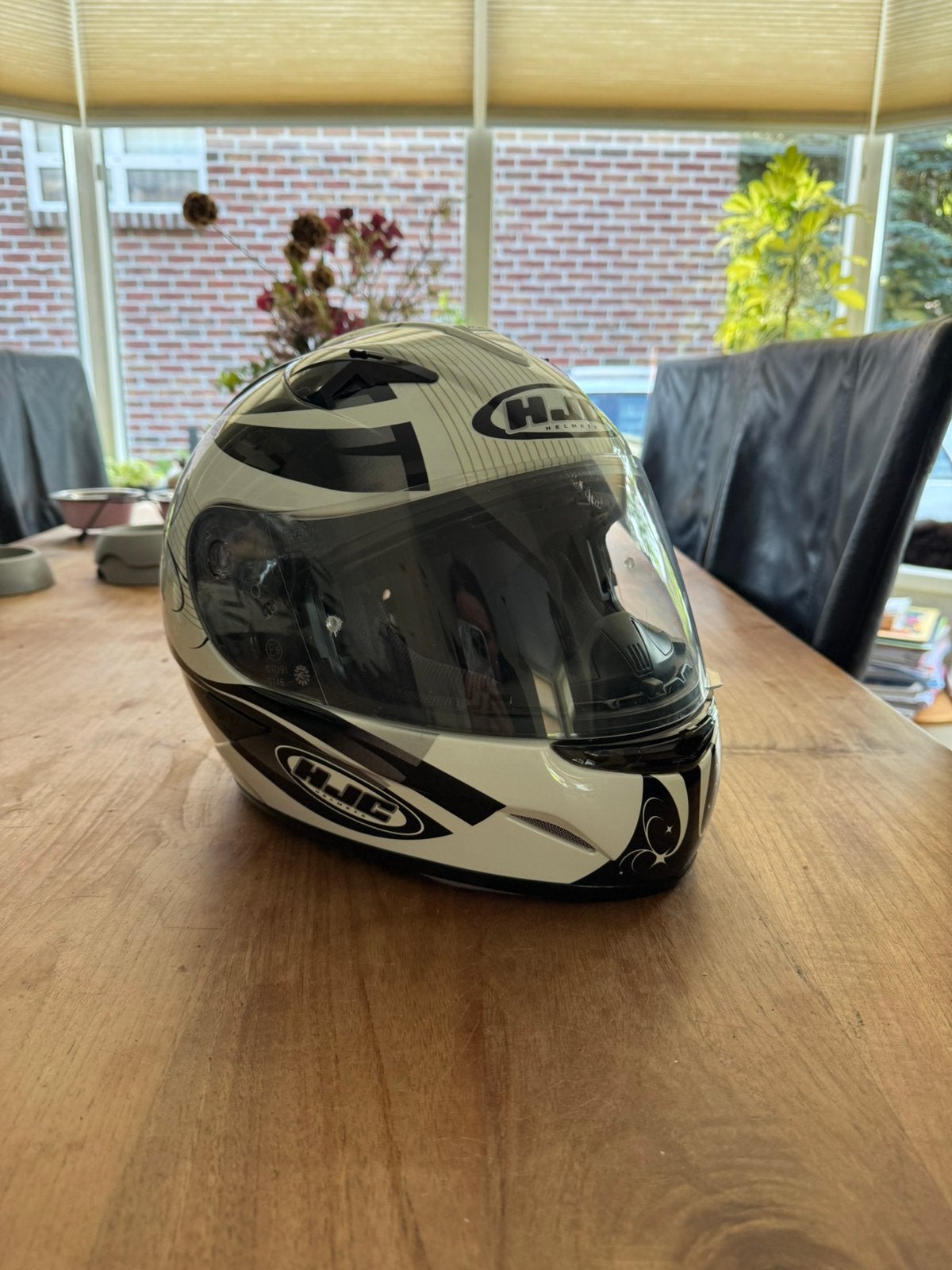 HJC motorhelm zwart/wit maat XS 54, XS, HJC, Ophalen of Verzenden, Integraalhelm