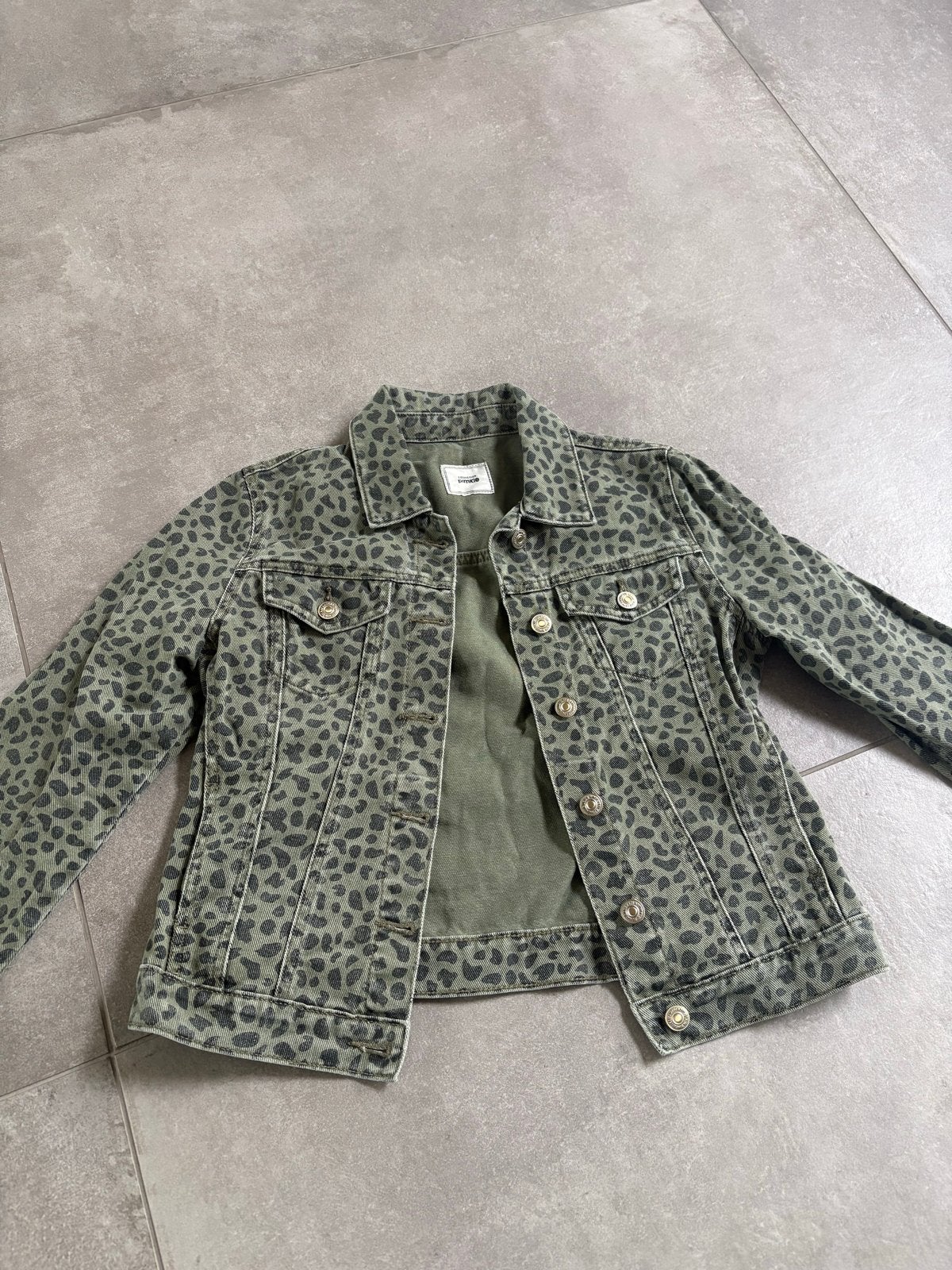 Pimkie spijkerjasje met luipaardprint, Ophalen of Verzenden, Gedragen, Maat 36 (S), Groen