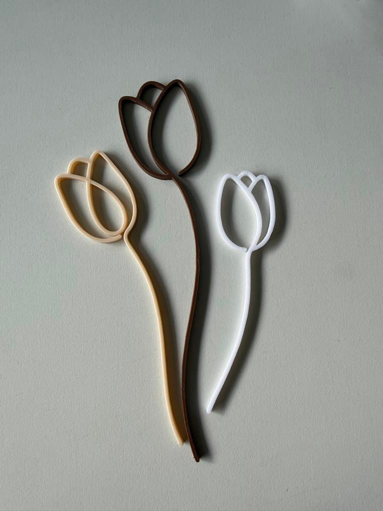 Drie decoratieve tulpen, Homemade, Gebruikt, Meerkleurig, Homemade
