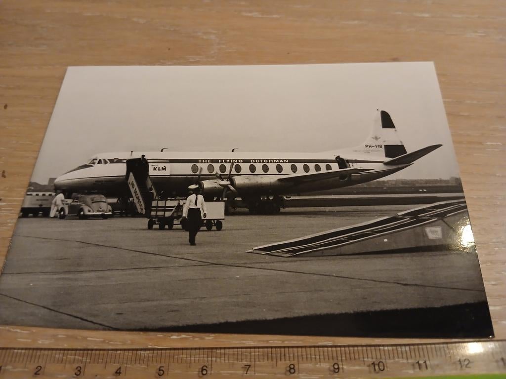 Vickers Viscount PH-VIB KLM Vliegtuig oude Foto Luchtvaart, Ophalen of Verzenden, Zo goed als nieuw, Kaart, Foto of Prent