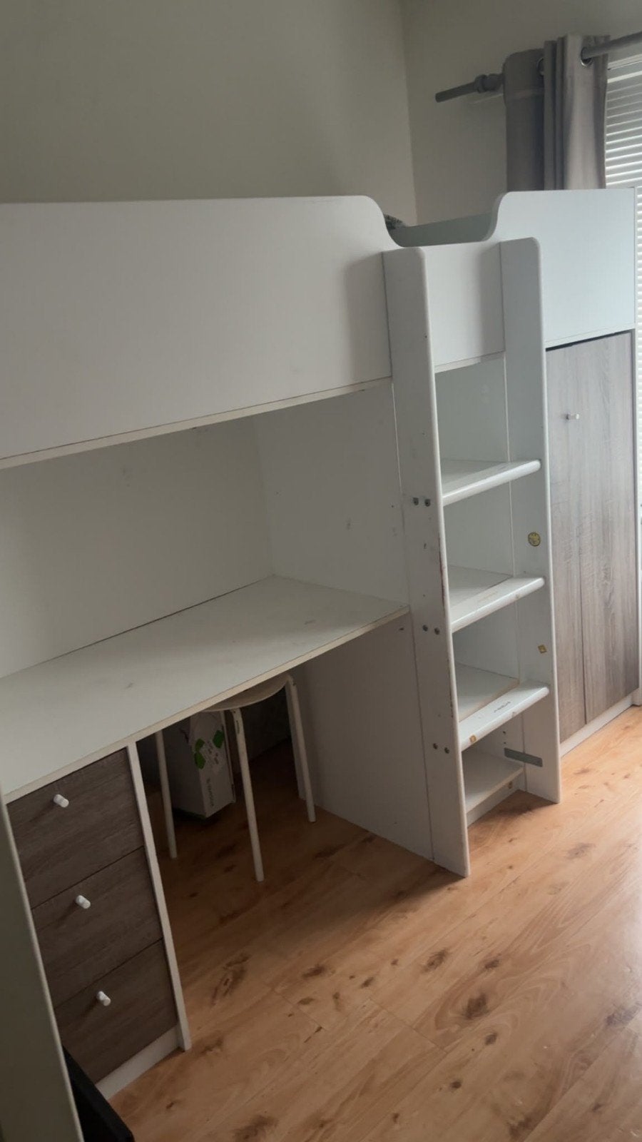 Hoogslaper met bureau en opbergruimte - Gebruikt, Ophalen, Gebruikt, Eenpersoons, Hoogslaper