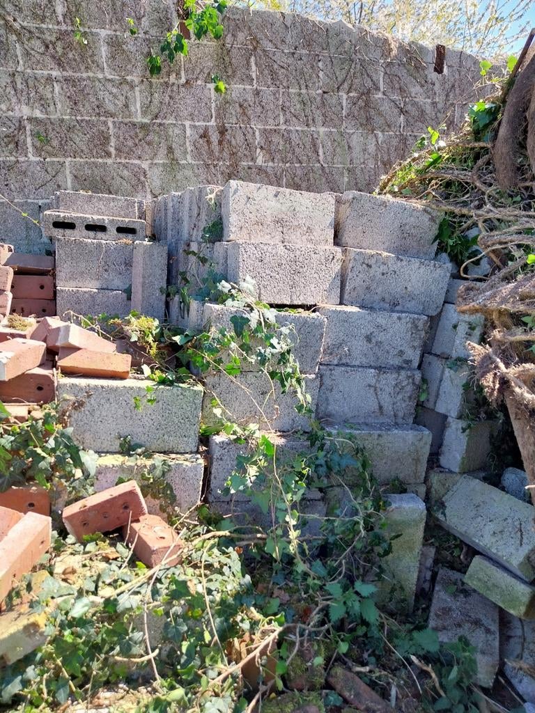 bakstenen en betonblokken, Doe-het-zelf en Verbouw, Metselstenen, Ophalen, Bakstenen