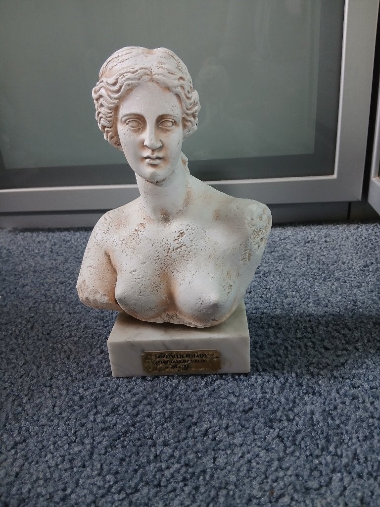 Klassieke Buste van Aphrodite van Melos (Venus van Milo), Ophalen, Minder dan 20 cm, Buste, Steen of Keramiek