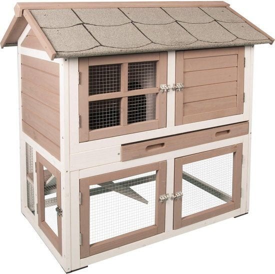 Konijnenhok met ren – Groot konijnenhok voor buiten, Dieren en Toebehoren, Verzenden, Nieuw, 90 cm of meer, Konijn