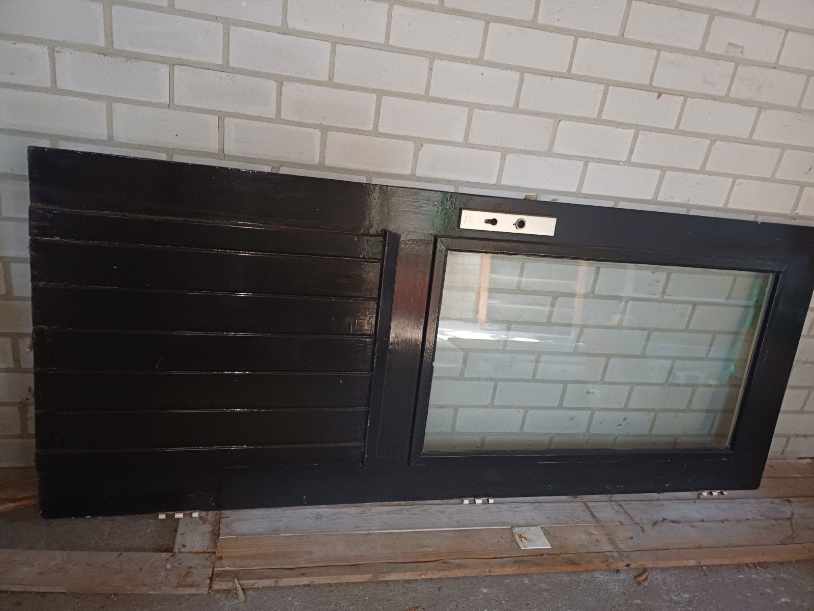 Buitendeur met glas, 202x83 cm, Ophalen, Gebruikt, 80 tot 100 cm, Buitendeur