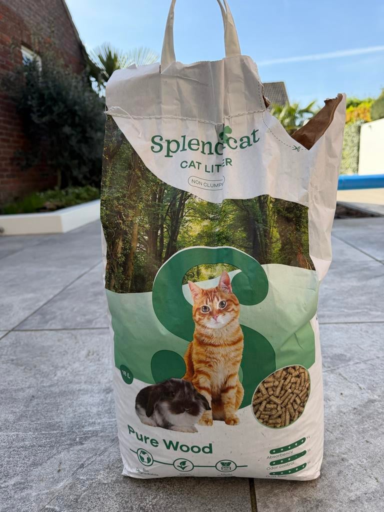 Splendcat Pure Wood houtkorrels 18 liter, Ophalen