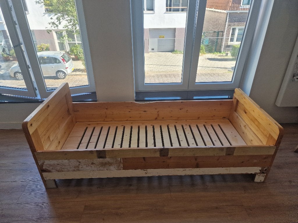 Piet Hein Eek kinderbed te koop, Gebruikt, 70 tot 85 cm, 180 cm of meer, Ophalen