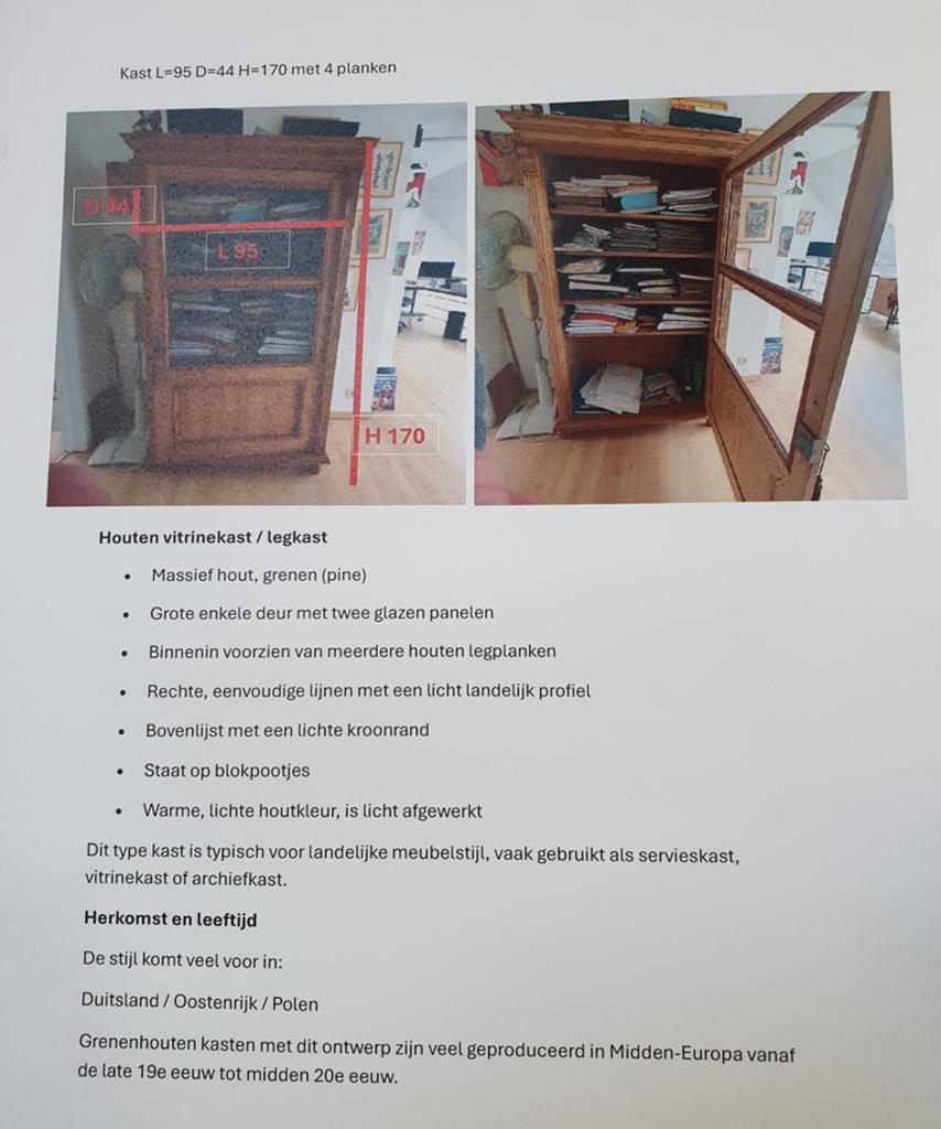 Houten vitrine legkast, Ophalen, Gebruikt, 50 tot 100 cm, Minder dan 100 cm