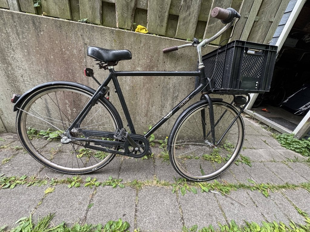 Union heren Transportfiets 57 cm, Fietsen en Brommers, Terugtraprem, Gebruikt, Versnellingen, 56 cm of meer