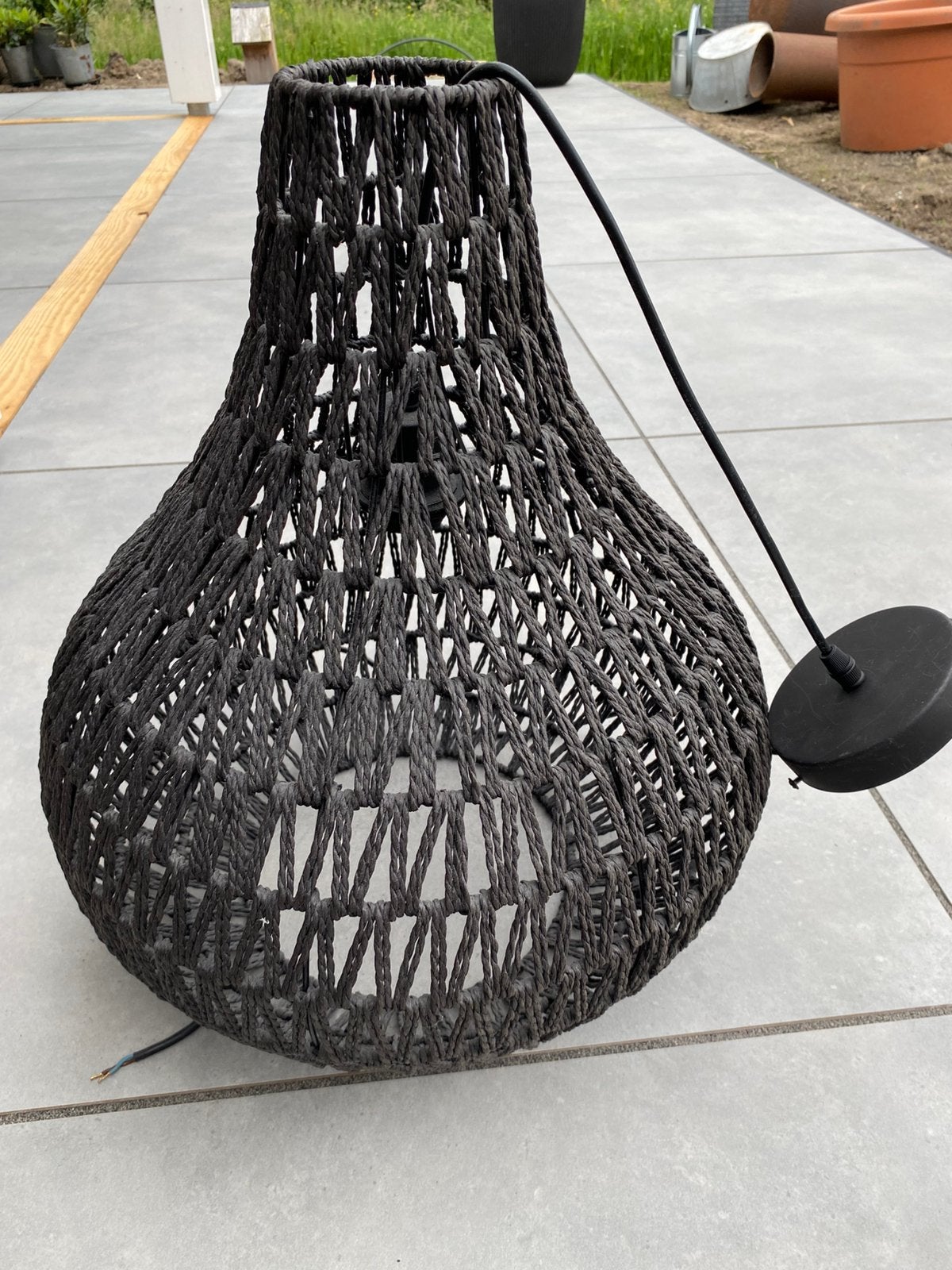 Hanglamp zwart textiel, Huis en Inrichting, Lampen | Hanglampen, Ophalen, Zo goed als nieuw, Textiel