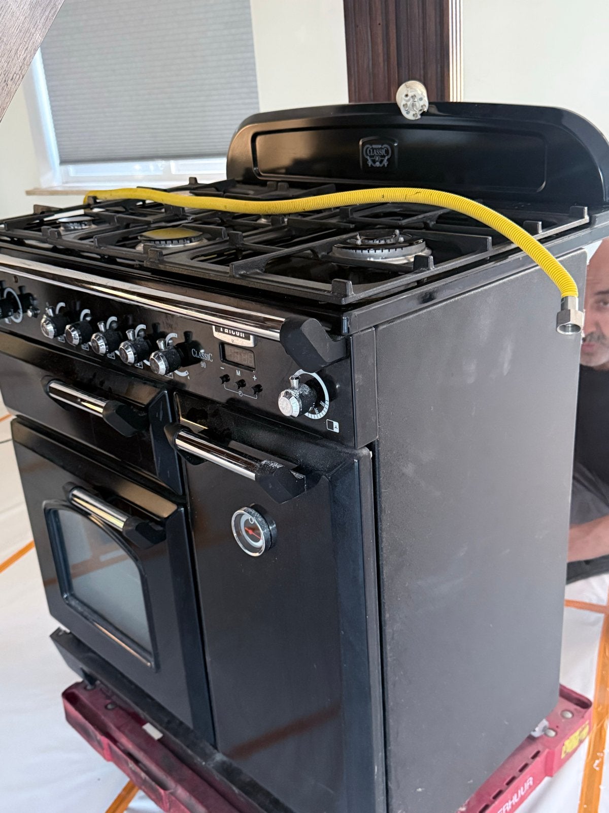 90cm Falcon Classic 110 gasfornuis met dubbele oven - Zwart, Witgoed en Apparatuur, Fornuizen, Ophalen, Gebruikt, 60 cm of meer