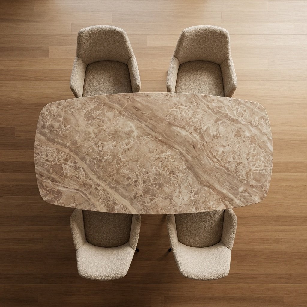 Deens Ovale Eettafel Perola Kwartssteen 200x100 cm, Overige materialen, 100 tot 150 cm, Verzenden, Vijf personen of meer