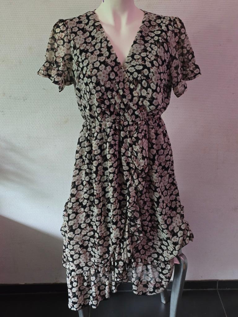 Papillonne dames bloemenjurk maat L, Kleding | Dames, Zwart, Maat 42/44 (L), Papillonne, Ophalen of Verzenden