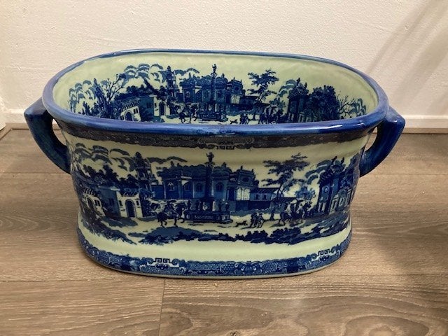Grote blauwe chinese bloemen pot/bak, Ophalen of Verzenden