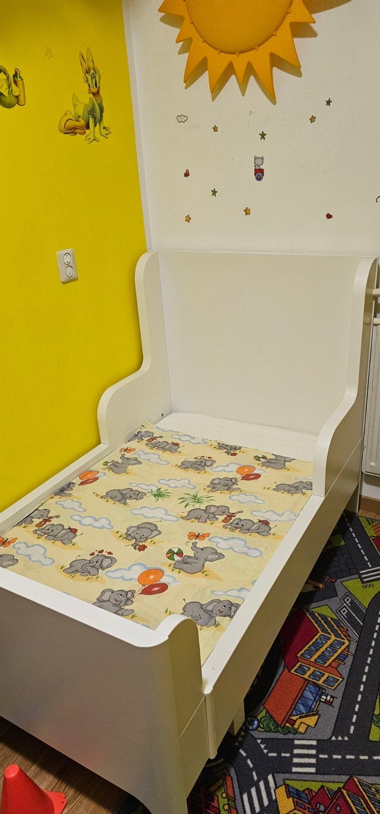 Ikea Busunge meegroeibed - Wit, Kinderen en Baby's, Ophalen, 85 tot 100 cm, Zo goed als nieuw, Lattenbodem