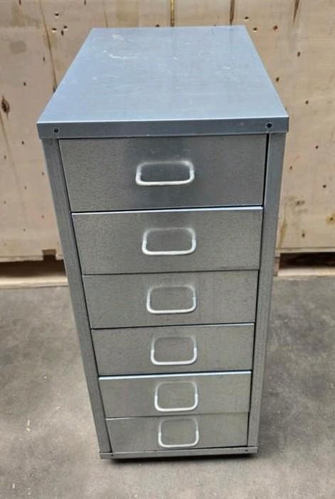 Ikea metalen helmer ladekast met 6 laden, Ophalen, Minder dan 50 cm, Gebruikt, 5 laden of meer