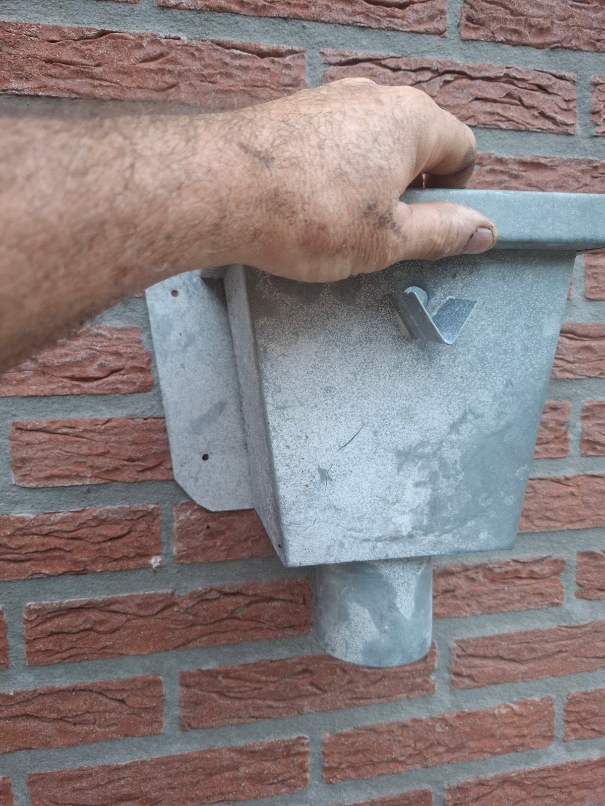 Zinken vergaarbak aansluiting 80mm  hemelwaterafvoer, Ophalen, Gebruikt