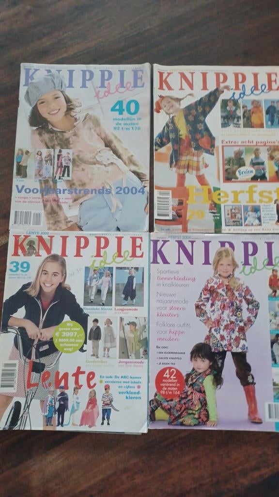4 stuks Knippie, naaien voor kinderen in maat 80- 176, Hobby en Vrije tijd, Kledingpatronen, Ophalen of Verzenden, Zo goed als nieuw