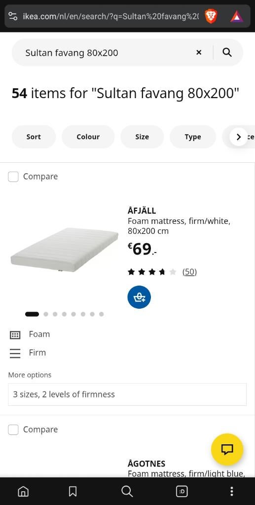 NEW IKEA Sultan Afjall  Foam mattress firm/white 80 x 200, Huis en Inrichting, Slaapkamer | Matrassen en Bedbodems, Eenpersoons