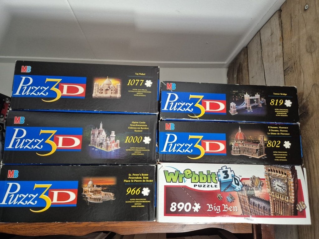 3d puzzels MB, Ophalen, 500 t/m 1500 stukjes, Zo goed als nieuw, Rubik's of 3D-puzzel