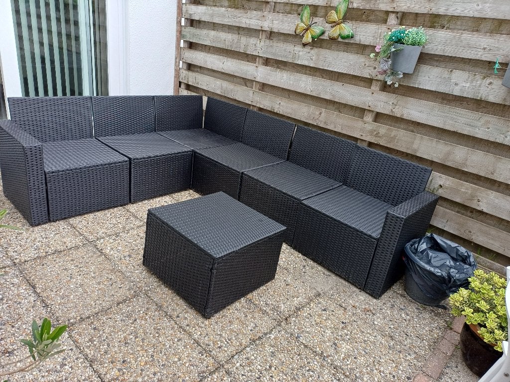 Zithoek buiten, Tuin en Terras, Overige materialen, Zo goed als nieuw, Loungeset, Bank