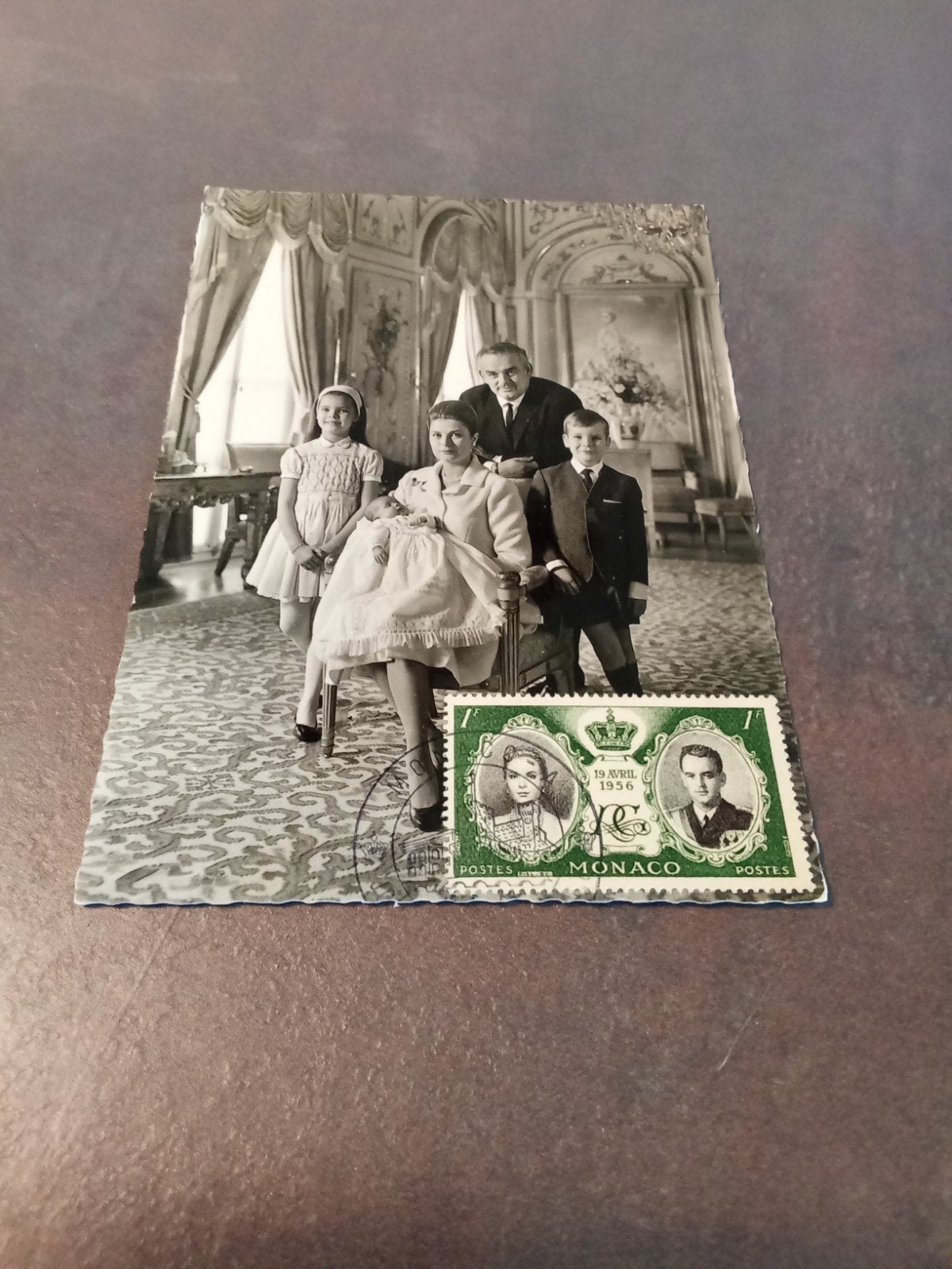 Foto Koningshuis Monaco 1956, Ophalen of Verzenden, Gebruikt, Buitenland, Kaart, Foto of Prent